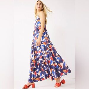 Nine West Asymmetrical Tiered Maxi Dress size Large